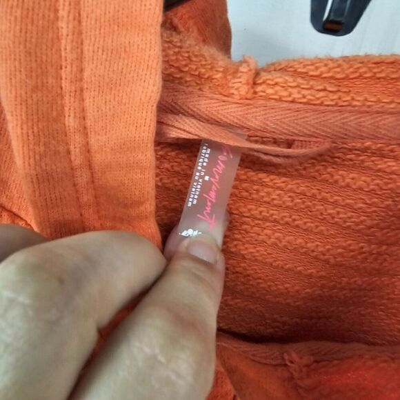 Free People Solid Honey Dove Pullover Sweatshirt In Morning Burst Orange Sz Med - Picture 9 of 10